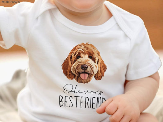 Custom Pet Photo Baby Bodysuit Personalized Infant Bodysuit with Dog Cat Portrait Newborn Baby Gift Clothing Clothes Unique Pet Lover Gift